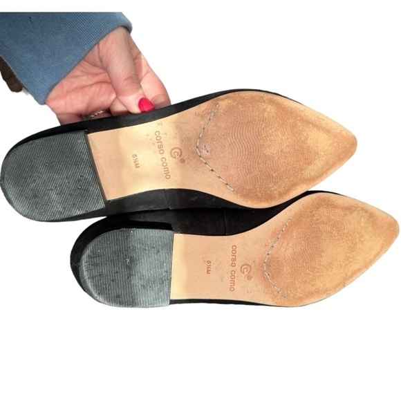 Corso Como Jullia Black Suede Pointed Toe Ballet Flats, Size 5.5 - Picture 6 of 7